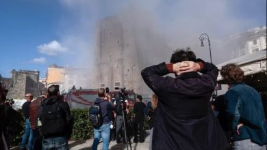 ریزش بخشی از یک برج قرون وسطایی در «رم»